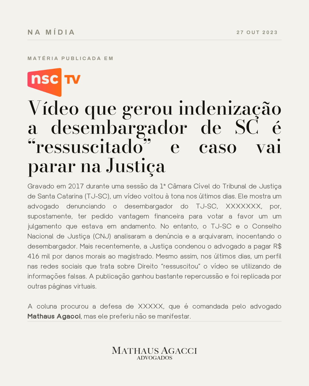 Vídeo que gerou indenização a desembargador de SC é “ressuscitado” e caso vai parar na Justiça
